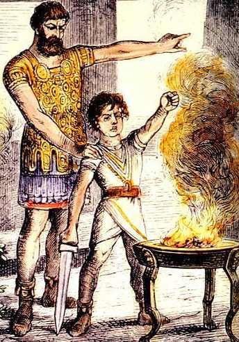 Hannibal Enfant prte le serment de haine ternelle  Rome http://www.sbceo.k12.ca.us/~vms/carlton/Rome_Reading_1.html